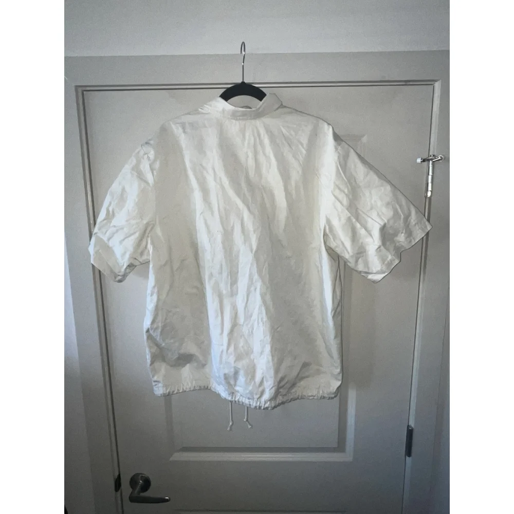 Nike Club Oxford Short Sleeve Button Up Shirt White Loose Fit Large